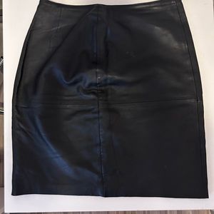 Style &Co petite black leather skirt.